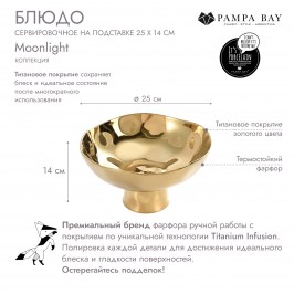 Блюдо сервировочное на подставке 25 × 14 Moonlight MON2742G